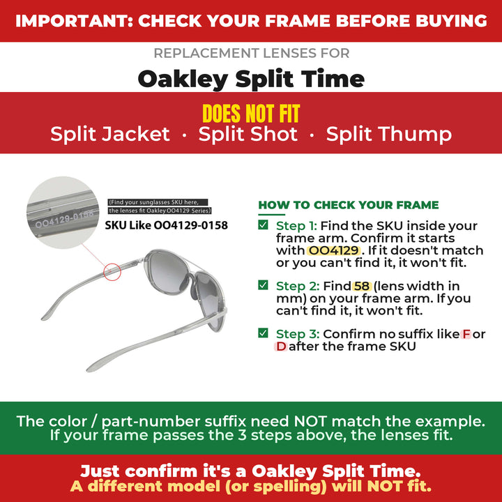 Verify your Oakley Split Time frame