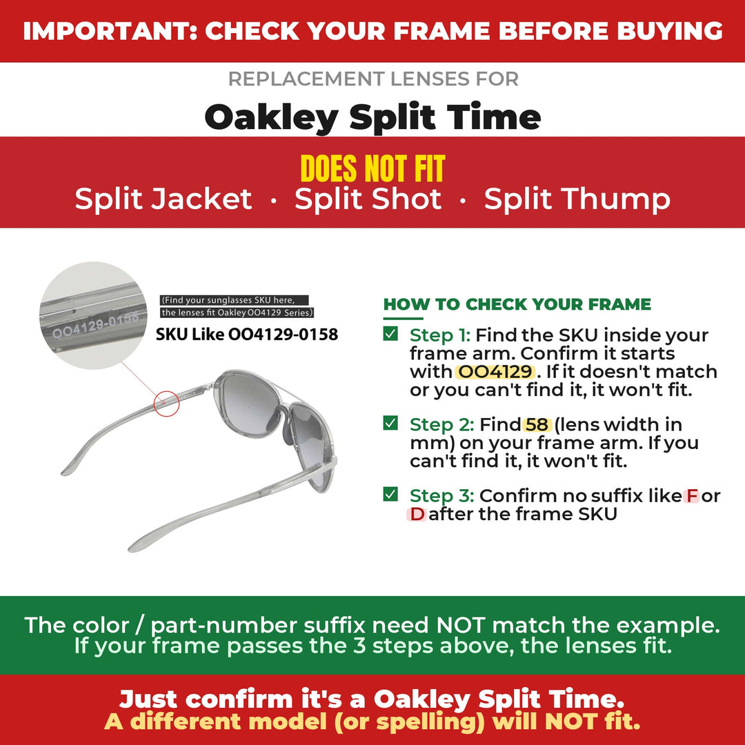 Verify your Oakley Split Time frame