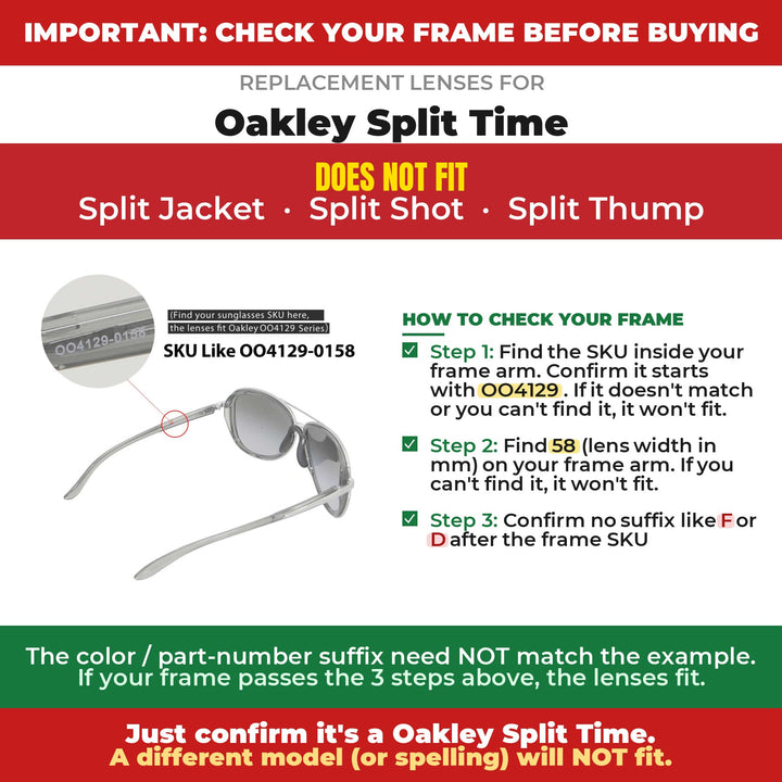 Verify your Oakley Split Time frame
