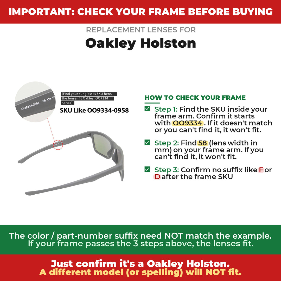 Verify your Oakley Holston frame
