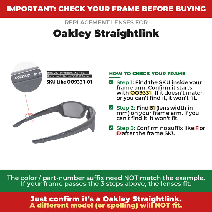 Verify your Oakley Straightlink frame