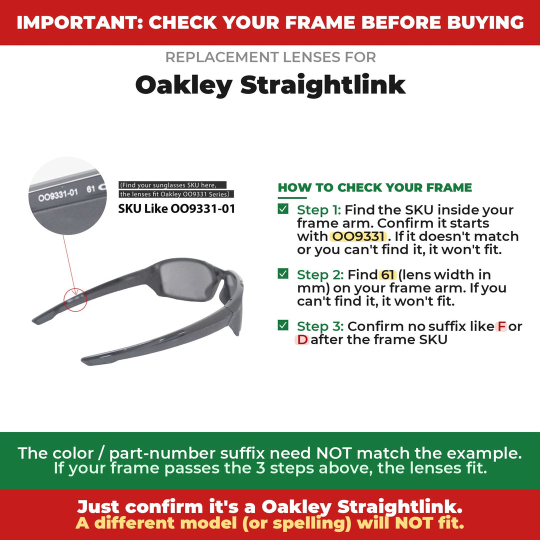Verify your Oakley Straightlink frame