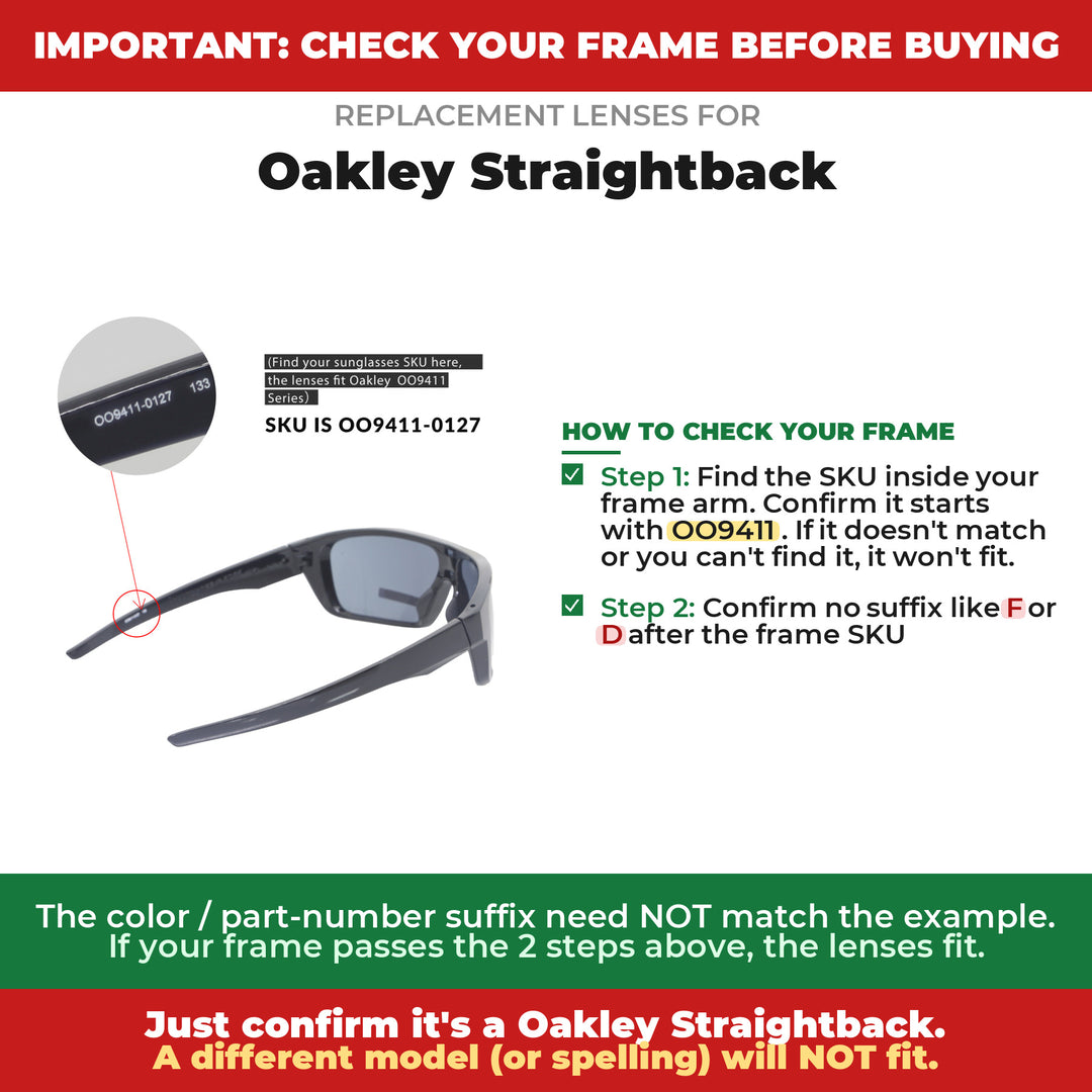Verify your Oakley Straightback frame