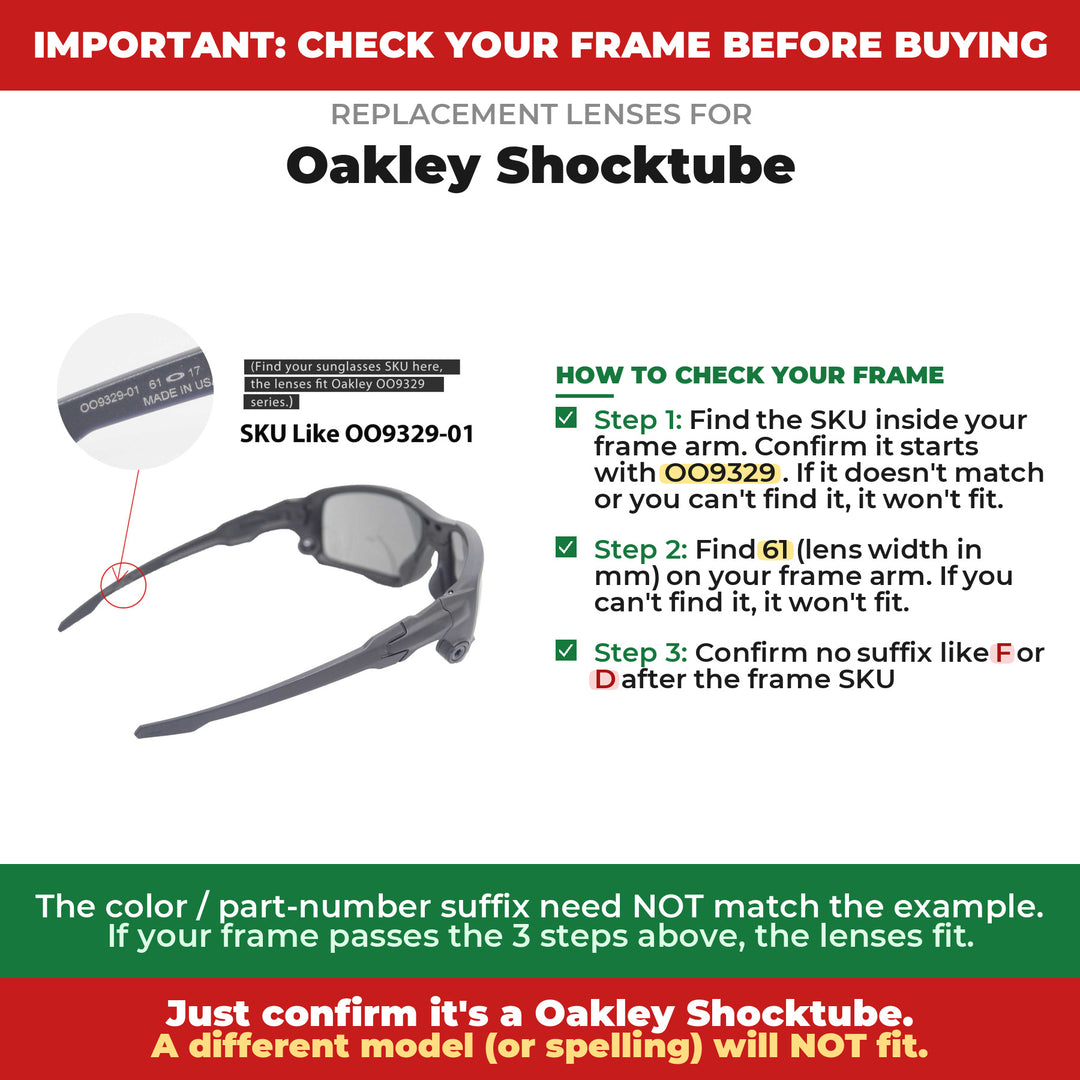 Verify your Oakley Shocktube frame