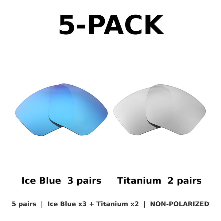 5-Pack Non-Polarized: Ice Blue x3 + Titanium x2