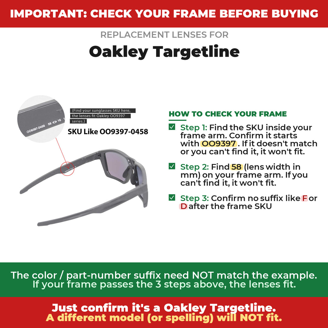 Verify your Oakley Targetline frame