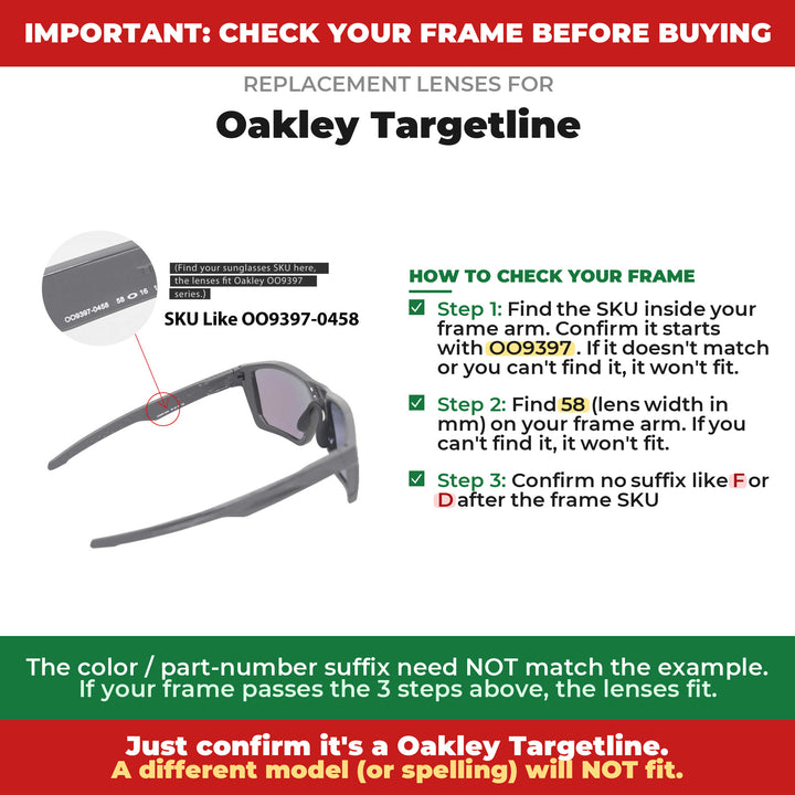 Verify your Oakley Targetline frame