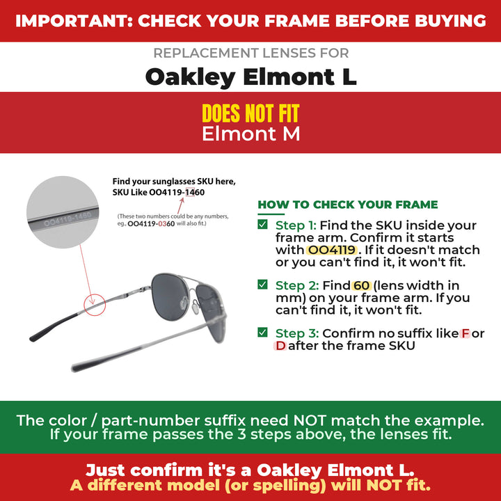 Verify your Oakley Elmont L frame