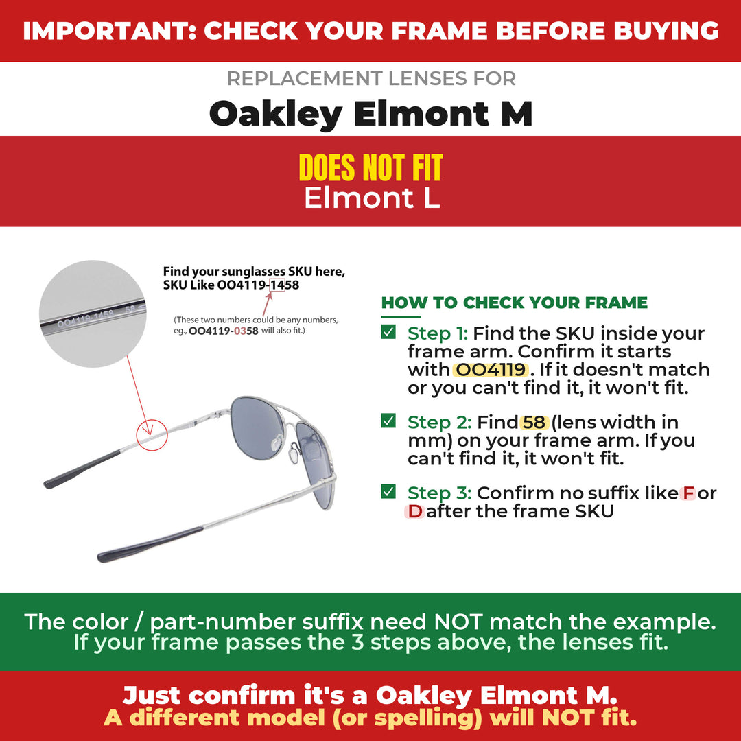Verify your Oakley Elmont M frame
