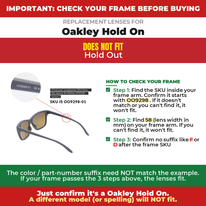 Verify your Oakley Hold On frame