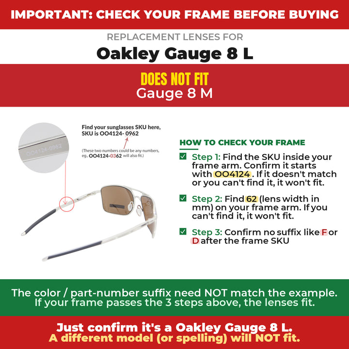 Verify your Oakley Gauge 8 L frame