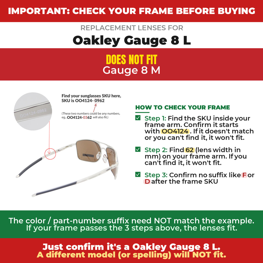 Verify your Oakley Gauge 8 L frame