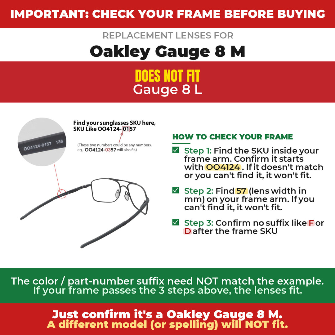 Verify your Oakley Gauge 8 M frame