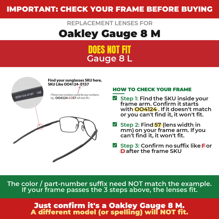 Verify your Oakley Gauge 8 M frame