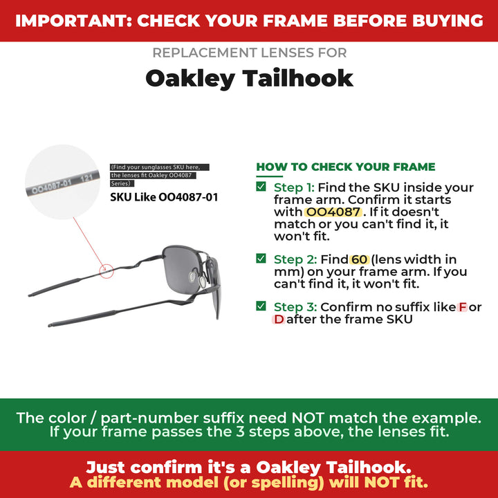 Verify your Oakley Tailhook frame