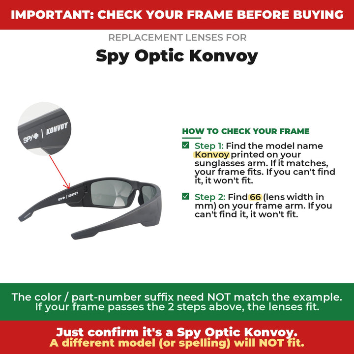 Verify your Spy Optic Konvoy frame