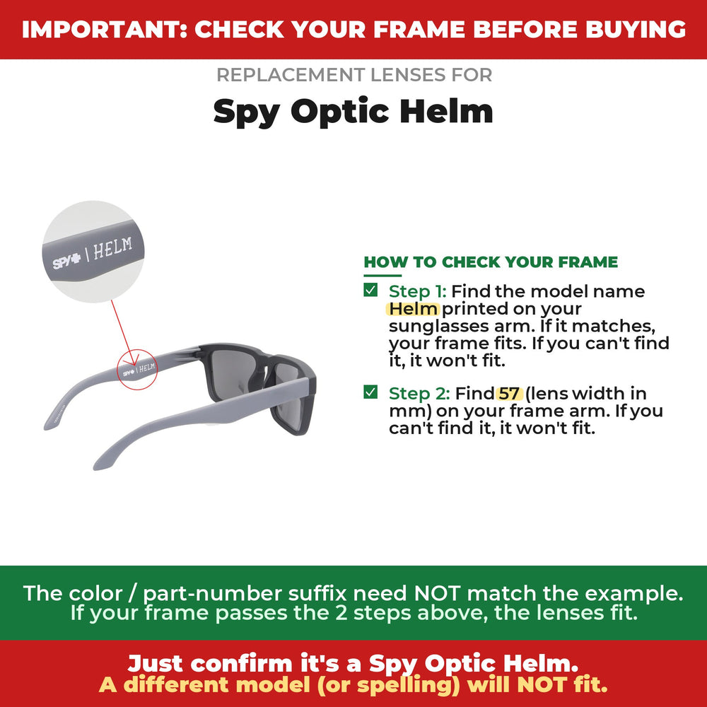 Verify your Spy Optic Helm frame#color_shared