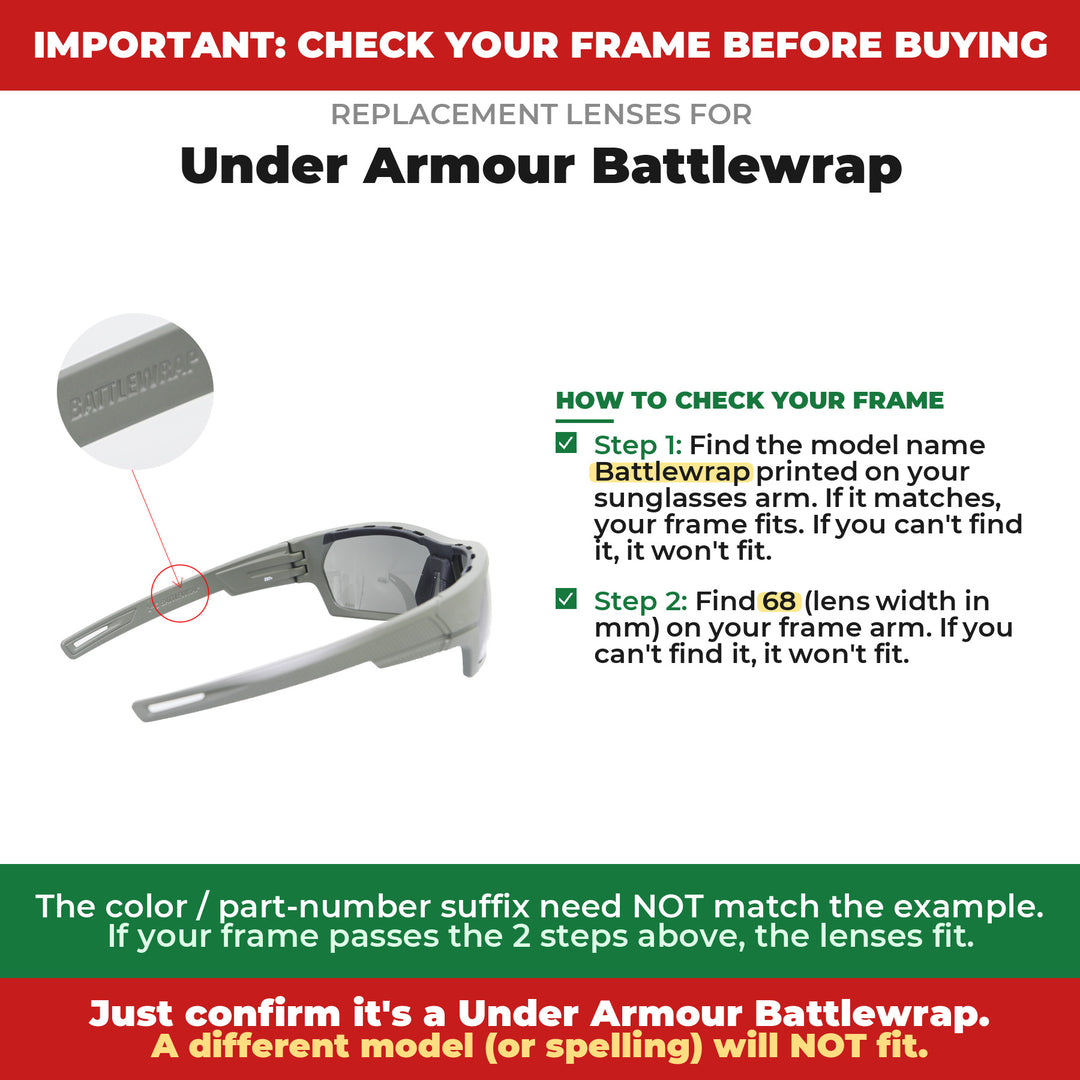 Verify your Under Armour Battlewrap frame