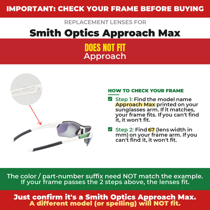Verify your Smith Optics Approach Max frame