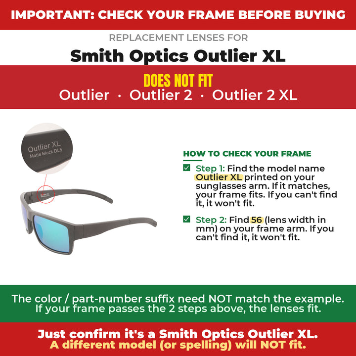 Verify your Smith Optics Outlier XL frame
