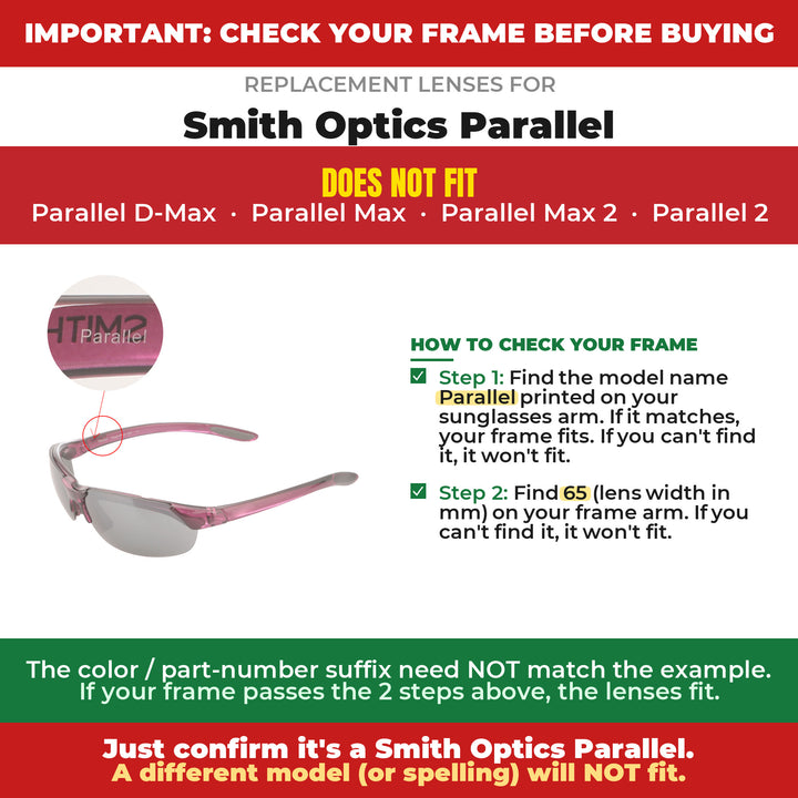 Verify your Smith Optics Parallel frame