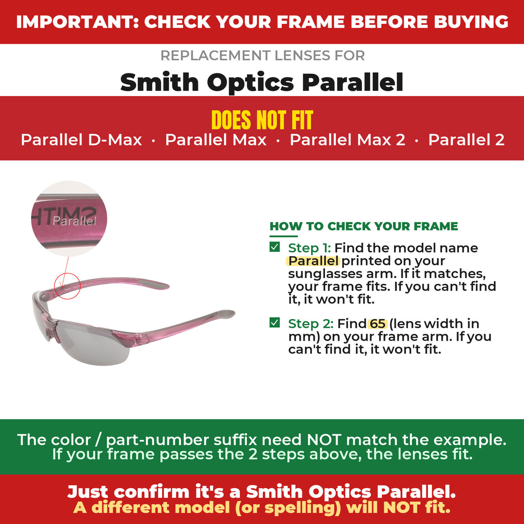 Verify your Smith Optics Parallel frame