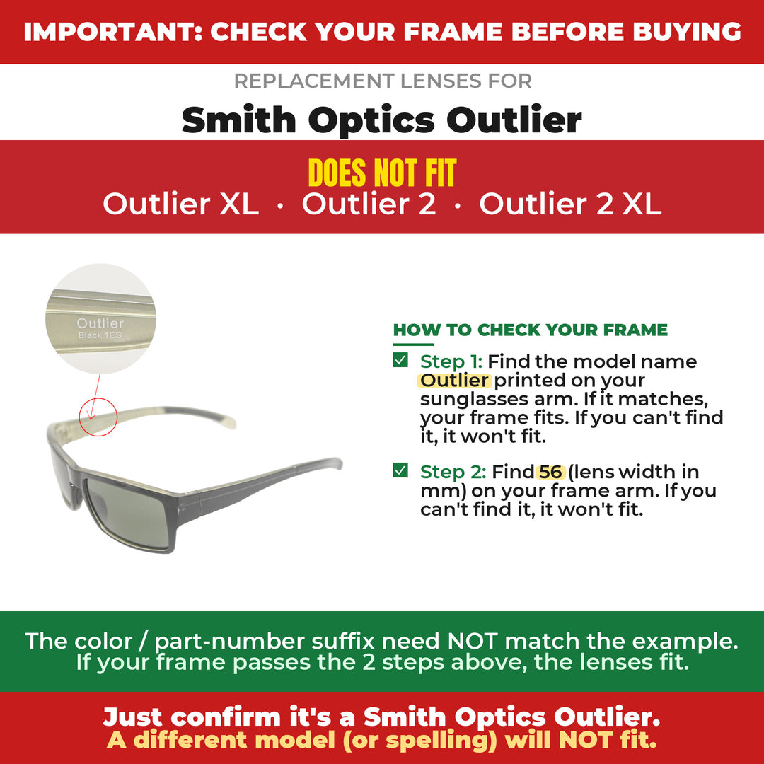 Verify your Smith Optics Outlier frame