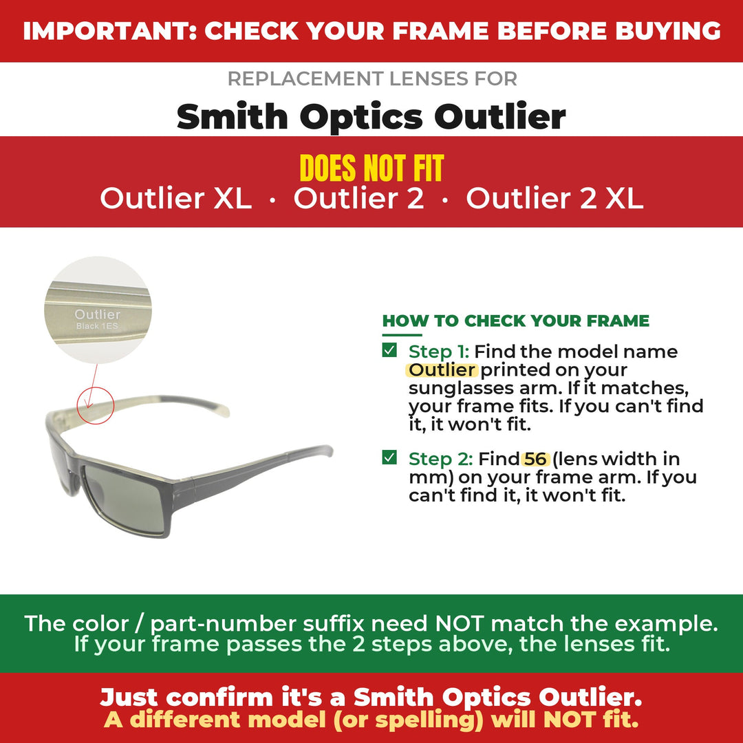 Verify your Smith Optics Outlier frame