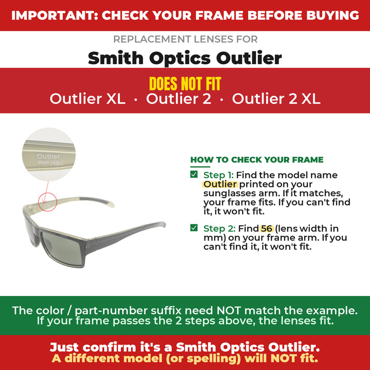 Verify your Smith Optics Outlier frame