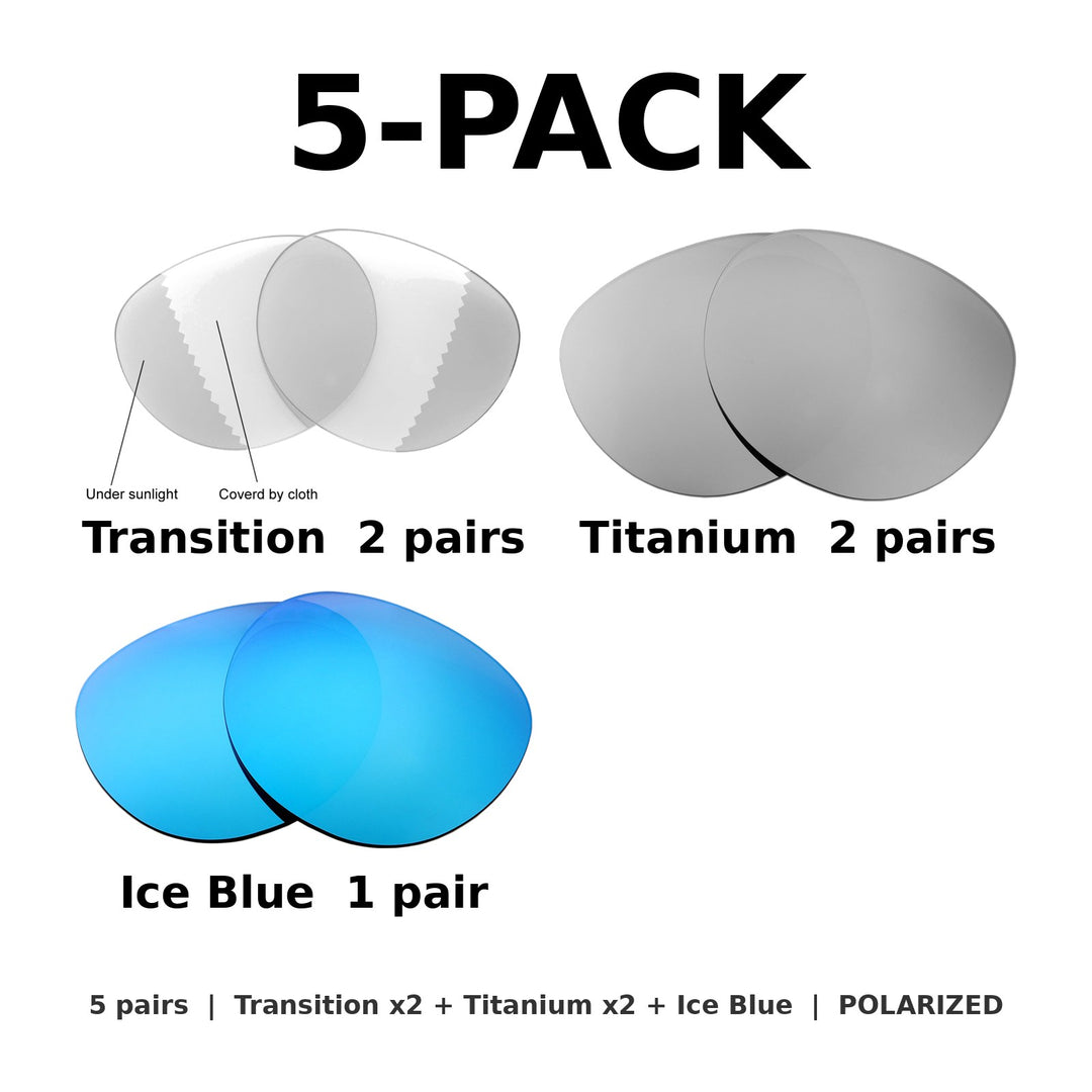 5-Pack Polarized: Transition x2 + Titanium x2 + Ice Blue