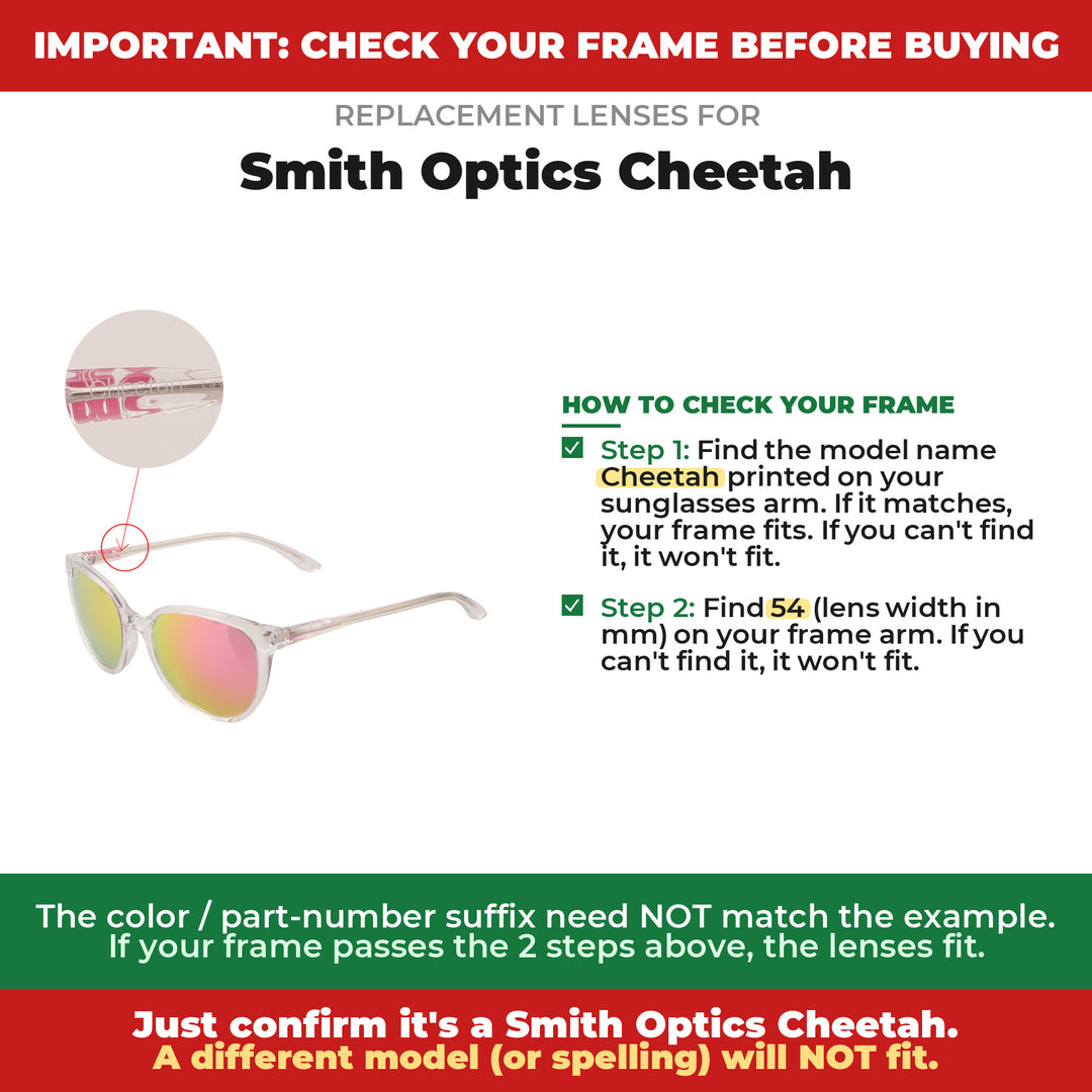 Verify your Smith Optics Cheetah frame