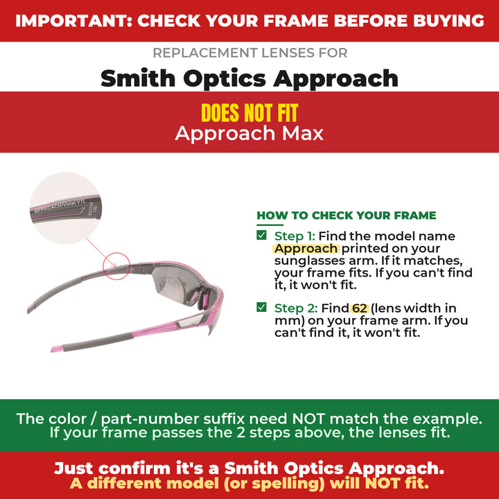 Verify your Smith Optics Approach frame