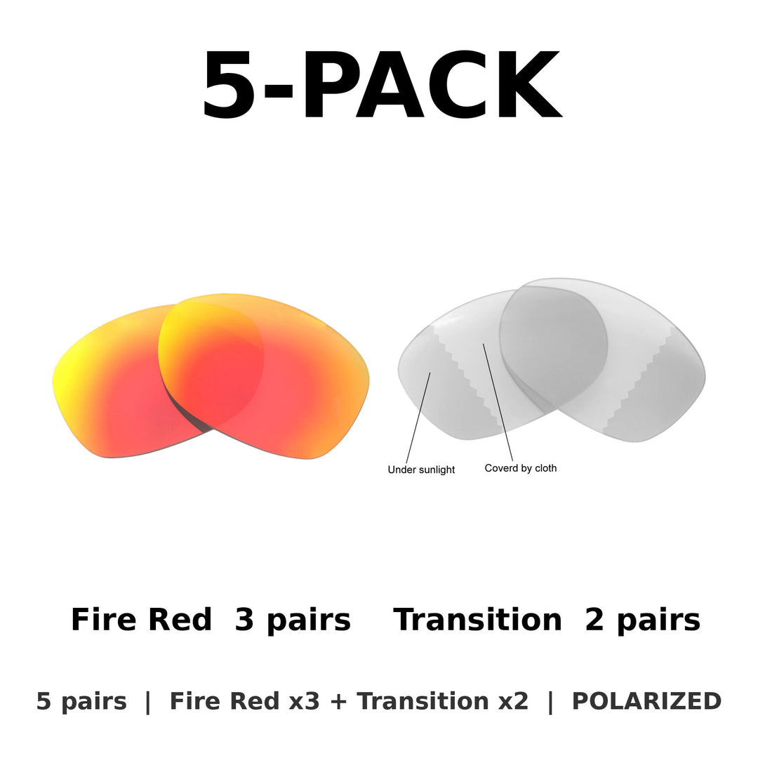 5-Pack Polarized: Fire Red x3 + Transition x2