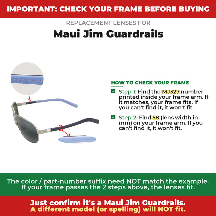 Verify your Maui Jim Guardrails frame