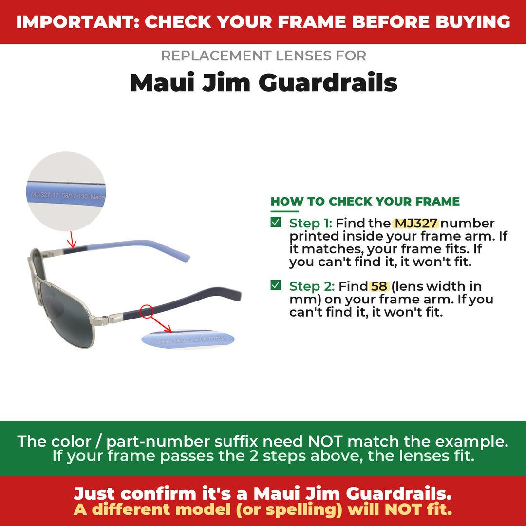 Verify your Maui Jim Guardrails frame