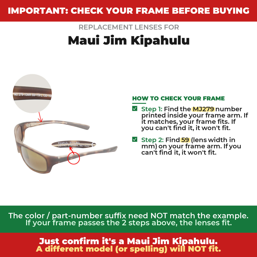 Verify your Maui Jim Kipahulu frame