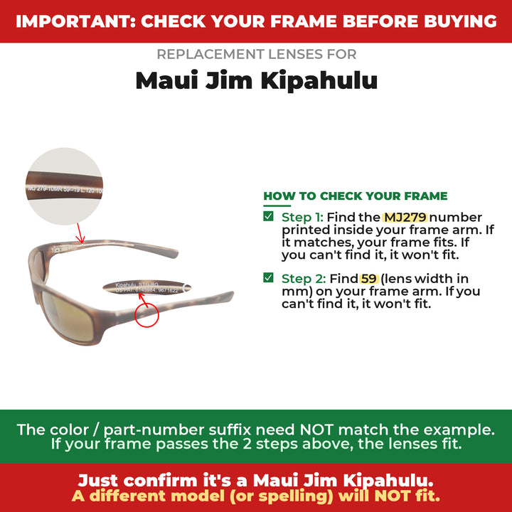 Verify your Maui Jim Kipahulu frame