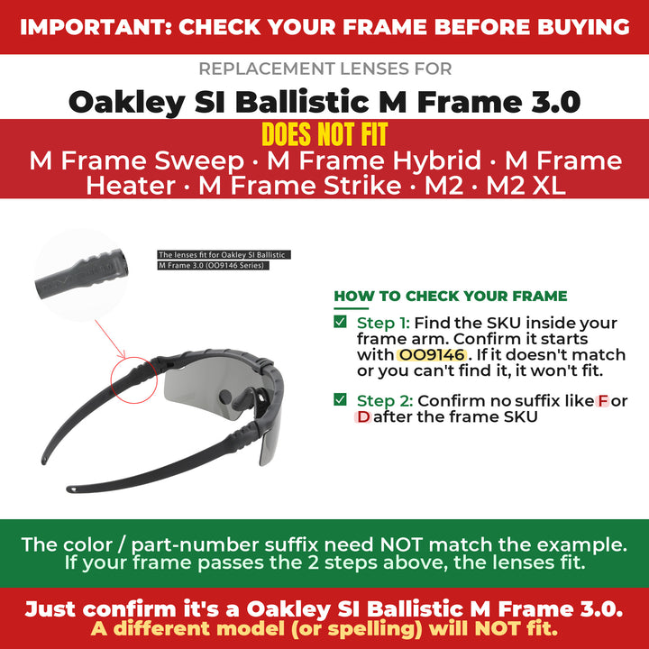 Verify your Oakley SI Ballistic M Frame 3.0 frame