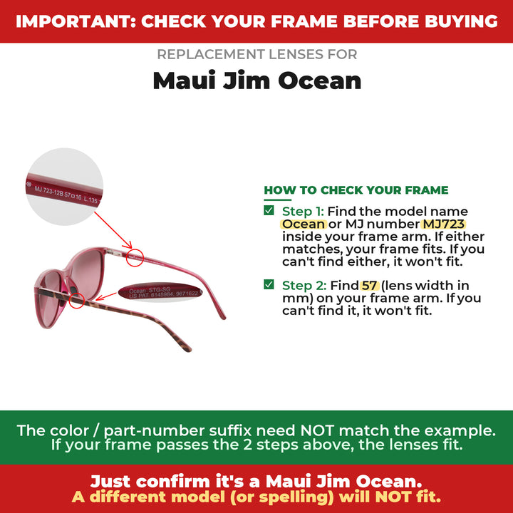 Verify your Maui Jim Ocean frame