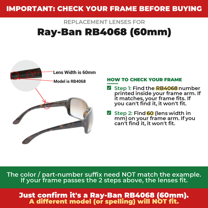 Verify your Ray-Ban RB4068 (60mm) frame