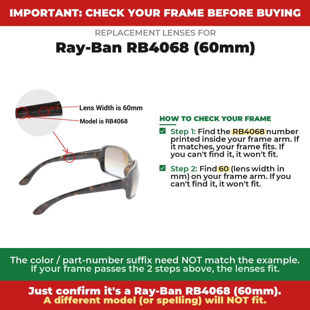 Verify your Ray-Ban RB4068 (60mm) frame