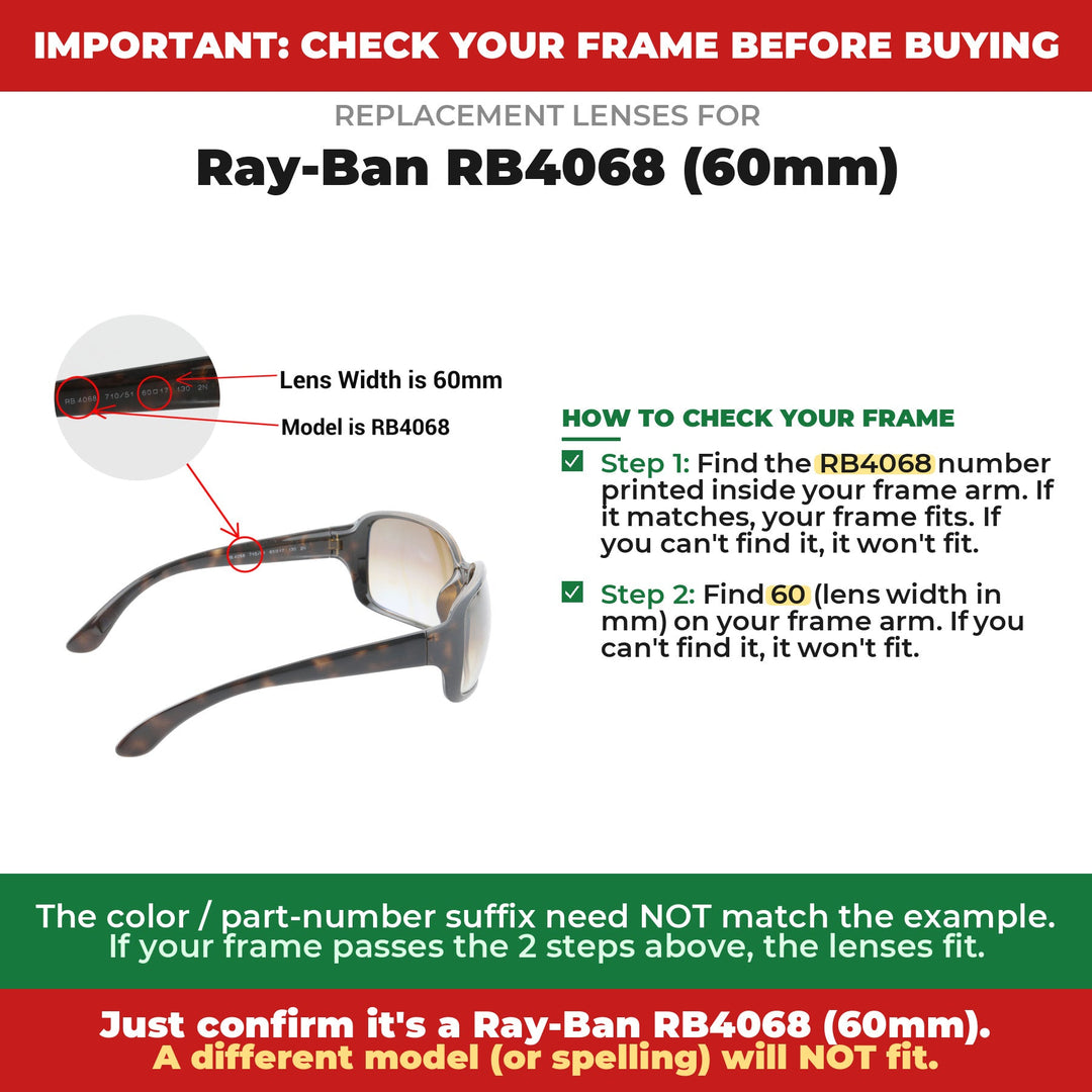 Verify your Ray-Ban RB4068 (60mm) frame