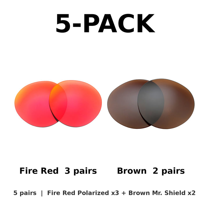 5-Pack Mix: Fire Red x3 + Brown Mr.Shield x2