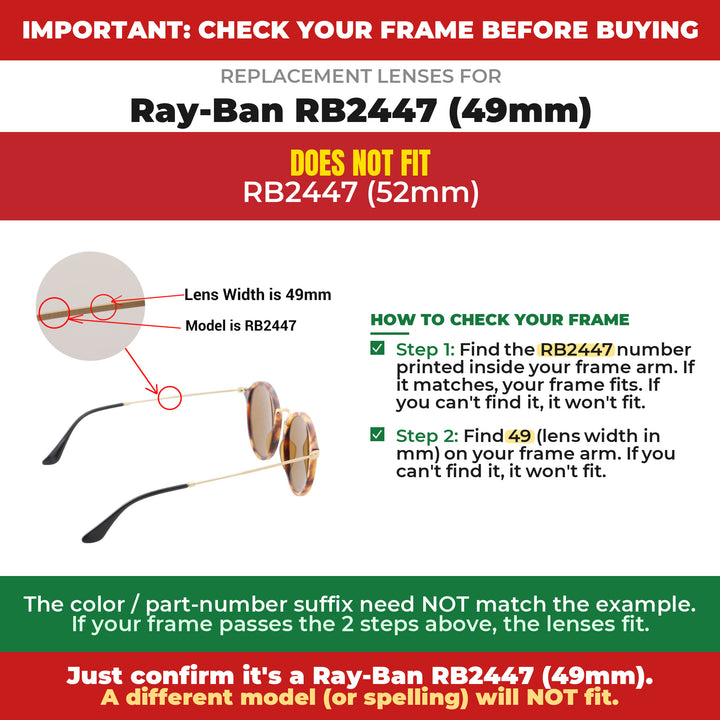 Verify your Ray-Ban RB2447 (49mm) frame