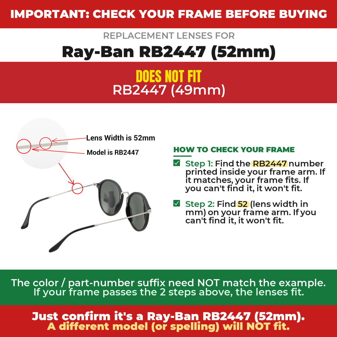 Verify your Ray-Ban RB2447 (52mm) frame