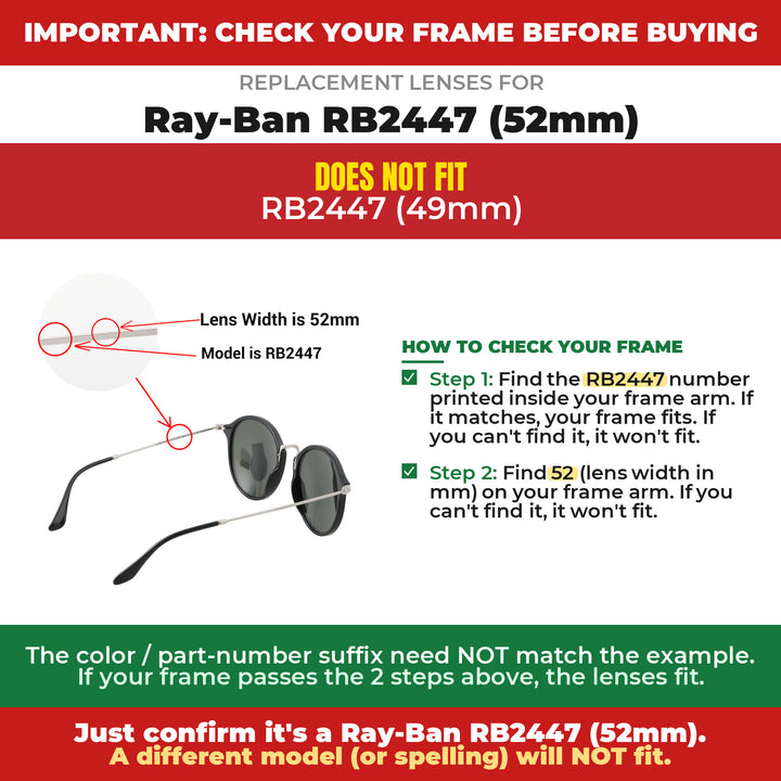 Verify your Ray-Ban RB2447 (52mm) frame