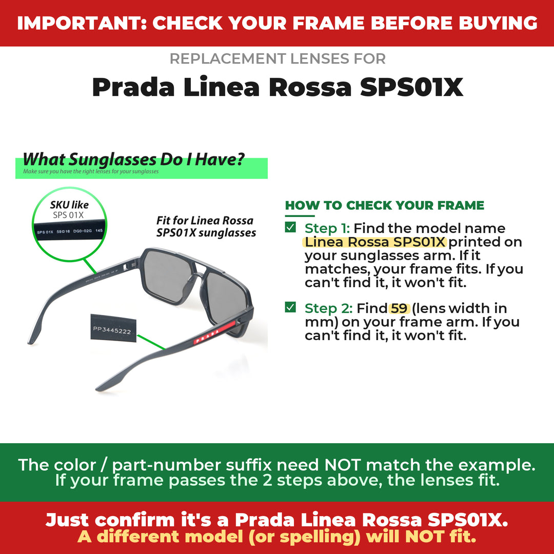 Verify your Prada Linea Rossa SPS01X frame