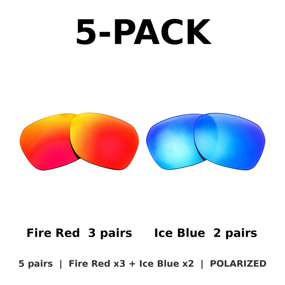 5-Pack Polarized: Fire Red x3 + Ice Blue x2