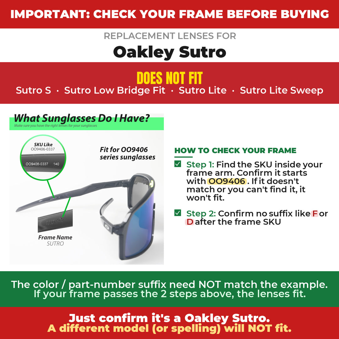 Verify your Oakley Sutro frame