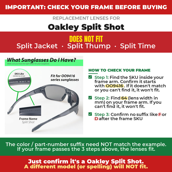 Verify your Oakley Split Shot frame